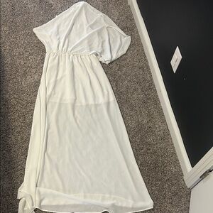 Elegant one shoulder White Dress